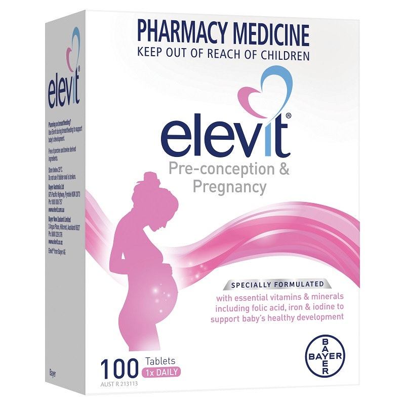Elevit 爱乐维 备孕/孕妇孕期复合维生素叶酸片 100片