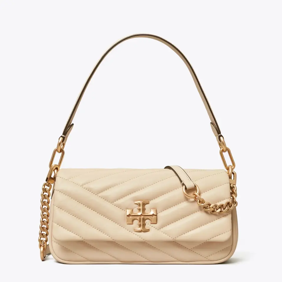 Tory Burch 汤丽柏琦Kira Chevron 腋下法棍包奶白色- DealAM.com [Expired]