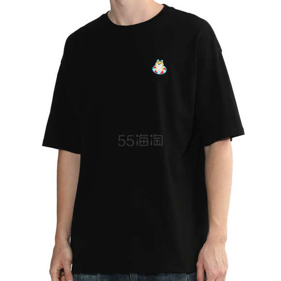 3色可选！BLOCKAIT 柴犬刺绣 T恤