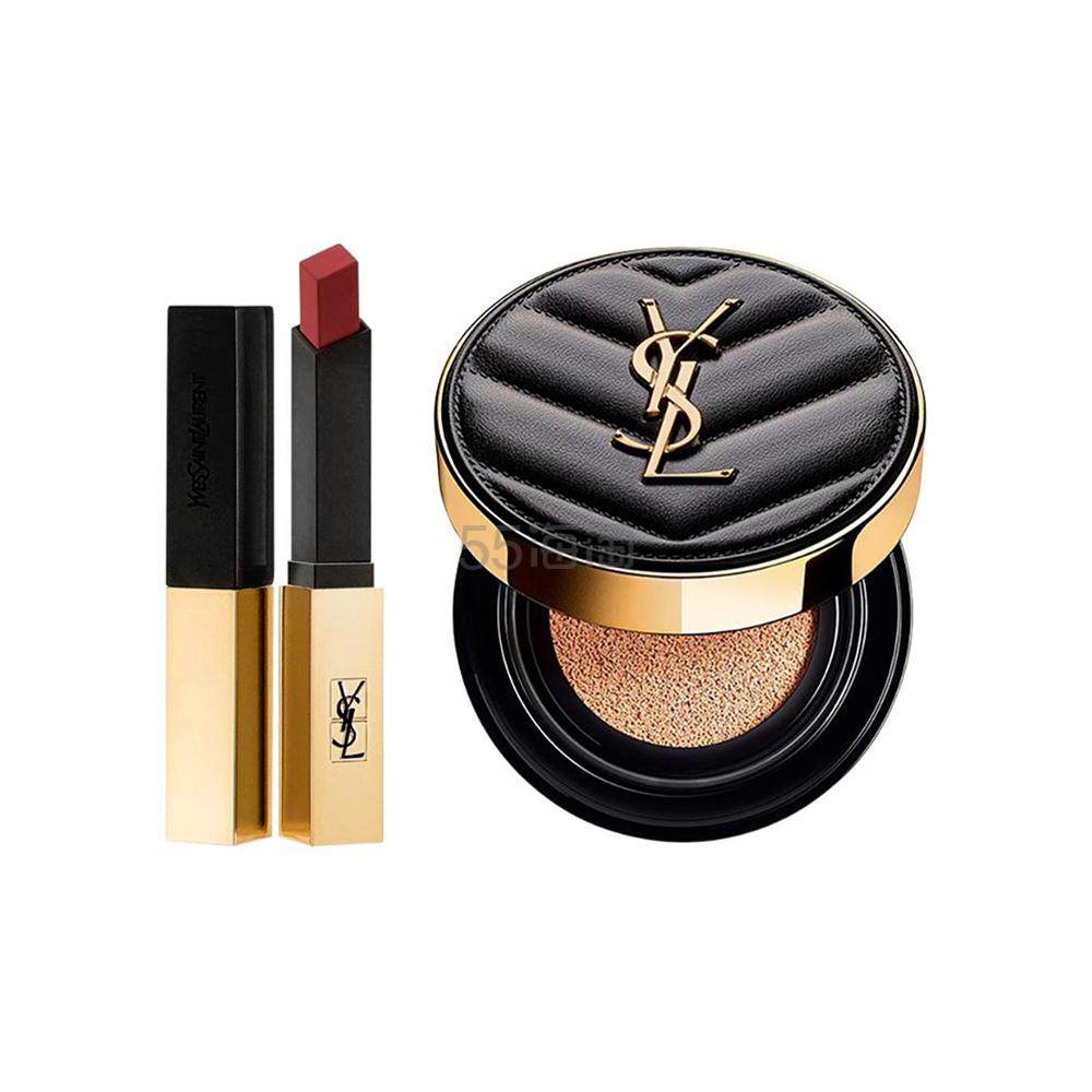 YSL 圣罗兰 皮气垫B10（象牙白）+细管口红小金条1966