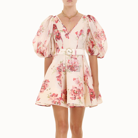 王心凌同款！Zimmermann HIGH TIDE 花卉系列泡泡袖连衣裙