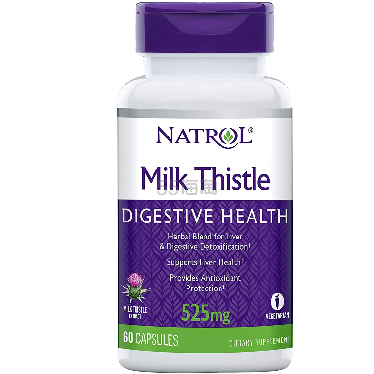 【含税直邮】Natrol 水飞蓟(奶蓟草)精华素食胶囊 525毫克 60粒