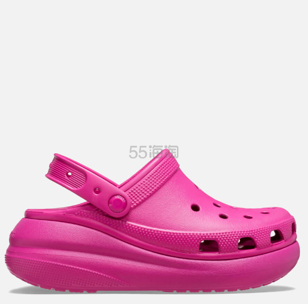 CROCS 卡骆驰 CLASSIC CRUSH 泡芙洞洞鞋 玫红