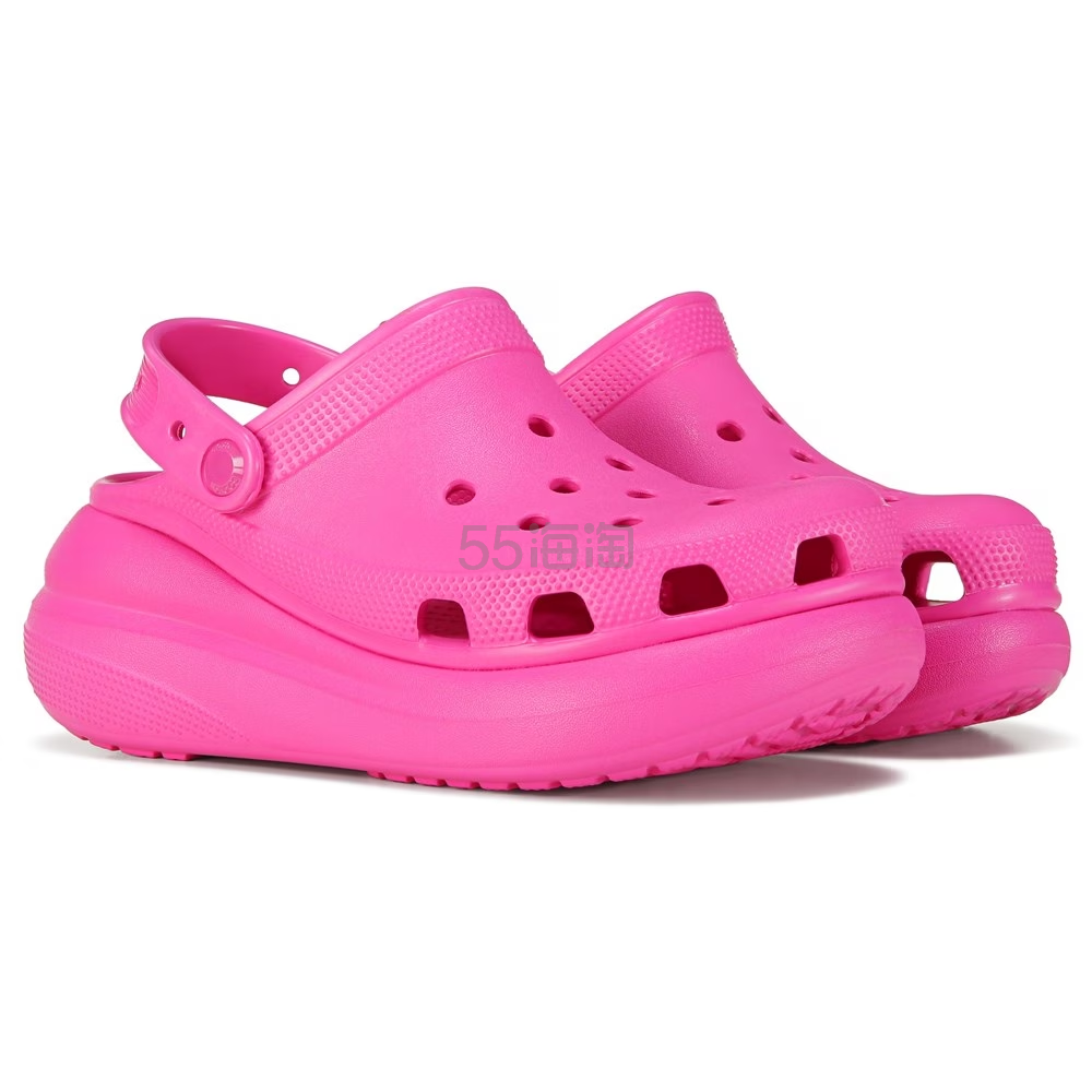 Crocs 卡骆驰 Classic Crush 经典玫粉色泡芙洞洞鞋 成人款