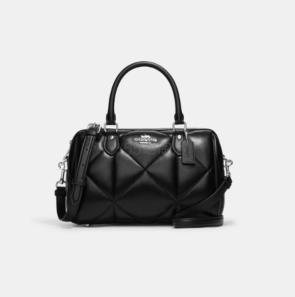 上新！Coach 蔻驰 Rowan Satchel 小羊皮绗缝波士顿包