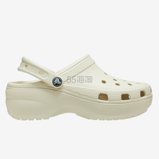 Crocs 卡骆驰 Classic Platform 云朵洞洞鞋 骨白
