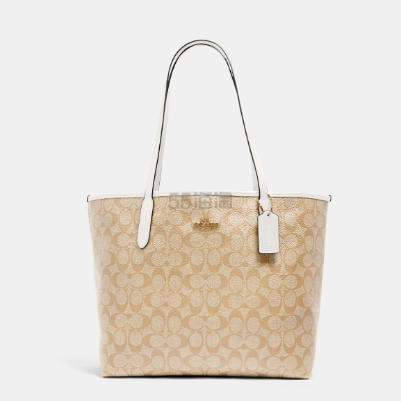 Coach Outlet CA:Coach 蔻驰 City Tote 奶茶托特包