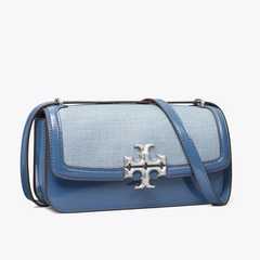 最后一个！Tory Burch ELEANOR 小号横板小金砖 蓝色帆布