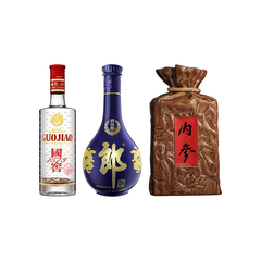 国窖1573 白酒组合装：国窖1573+郎酒青花+酒鬼内参 500ml*3+凑单品梅见青梅酒12% 750ml