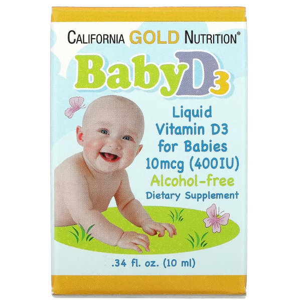 满额8折！California Gold Nutrition 婴儿液体维生素 D3 10ml