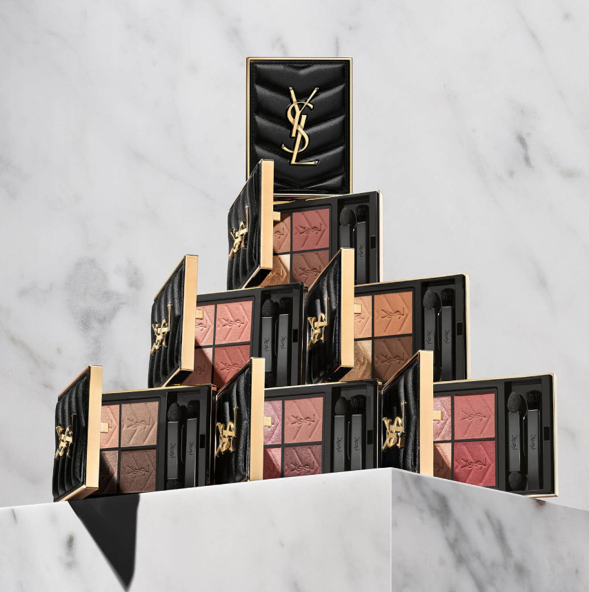 色号全！YSL 圣罗兰2023新品皮革四色眼影盘