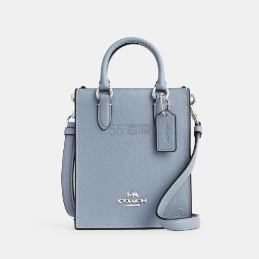 降价！Coach 蔻驰 North South 纯色琴谱包 雾霾蓝/黑色/白色