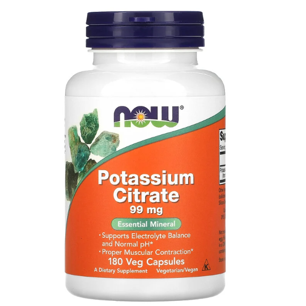 NOW Foods 柠檬酸钾 99 毫克 180粒素食胶囊
