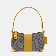 Coach 蔻驰 Swinger 老花拼色腋下包