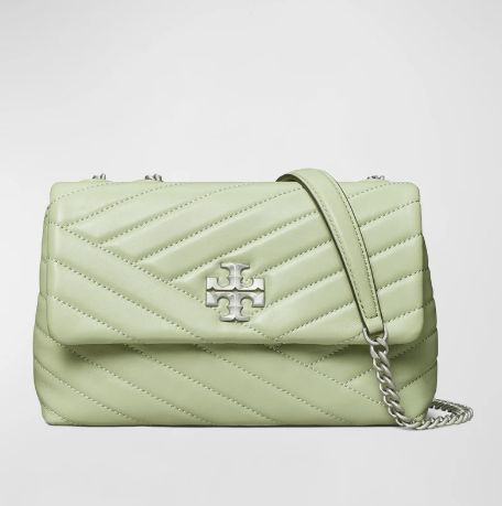 Tory Burch 薄荷绿 Kira 绗缝翻盖链条包