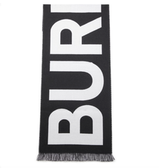 Burberry 博柏利 大logo羊毛围巾 黑白款