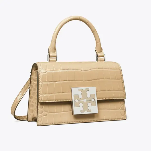 新色！Tory Burch 沙色BON BON 鳄鱼纹斜挎包- DealAM.com [Expired]