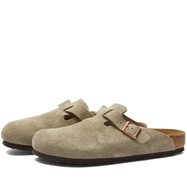 BIRKENSTOCK 博肯 BOSTON SFB 麂皮半托穆勒鞋