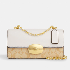 新品！Coach 蔻驰 Eliza Flap 老花拼接款链条包