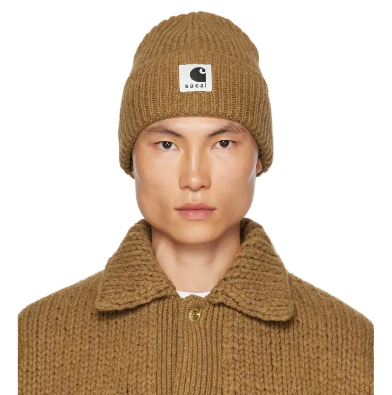 最后一件！SACAI 驼色Carhartt WIP 联名毛线帽- DealAM.com [Expired]