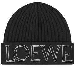 杨幂同款！Loewe 罗意威  Logo Beanie 黑色针织帽