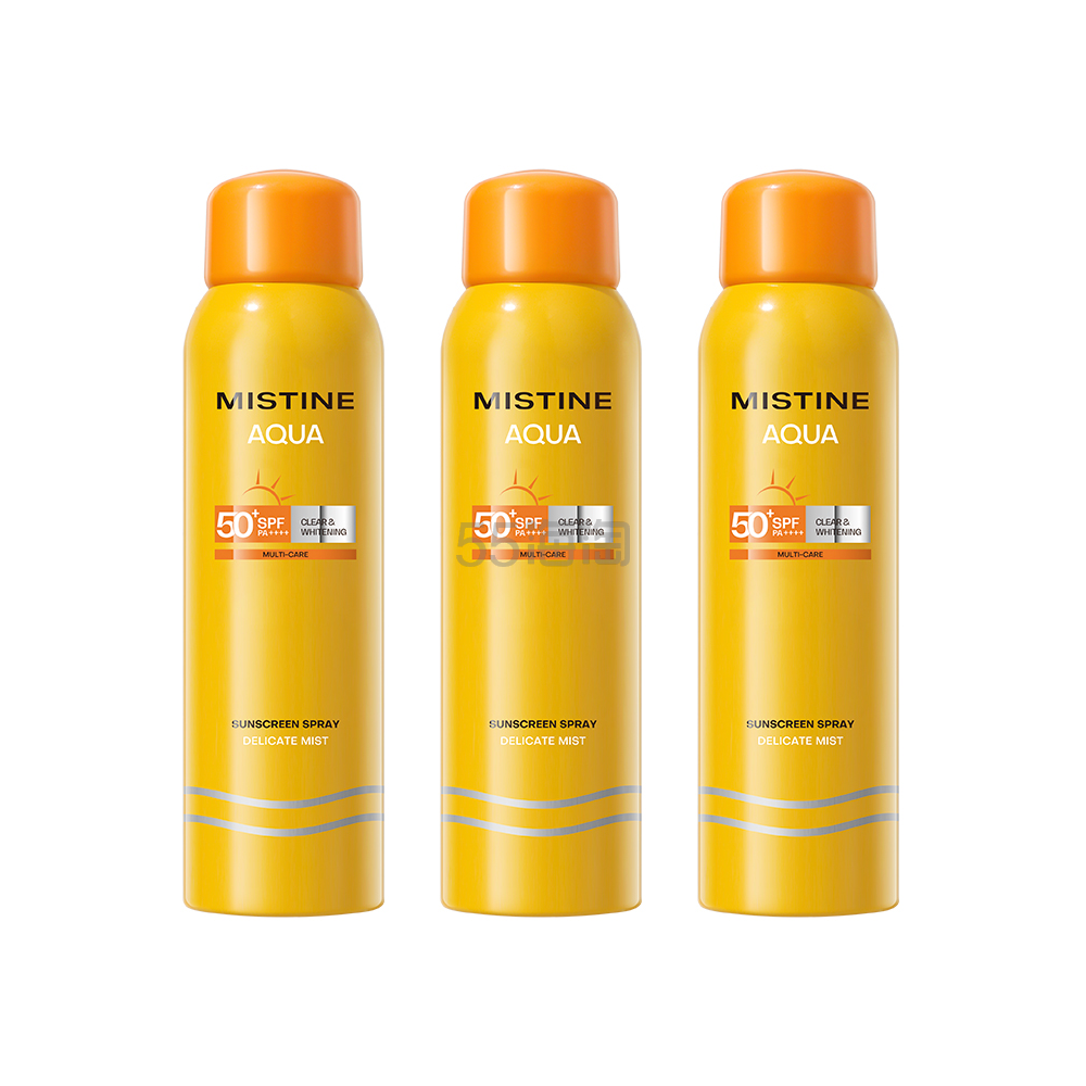 【每日星品】MISTINE 蜜丝婷 小黄喷水感轻透莹白防晒喷雾 100ml*3支