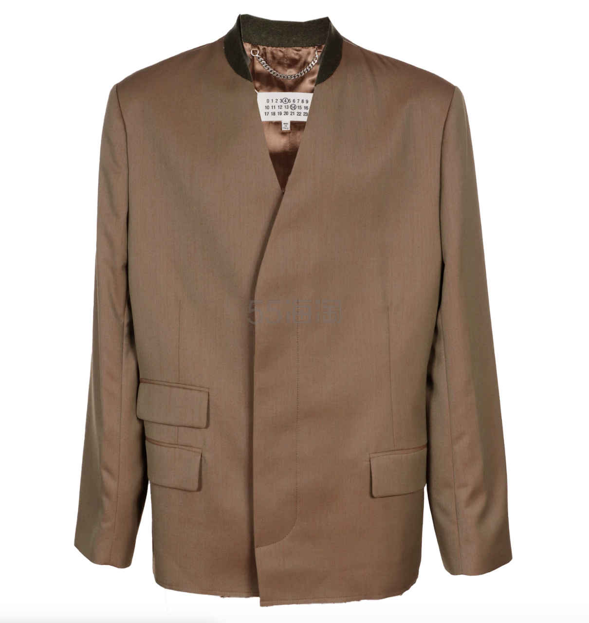 白敬亭同款！Maison Margiela 新款棕色无领西装