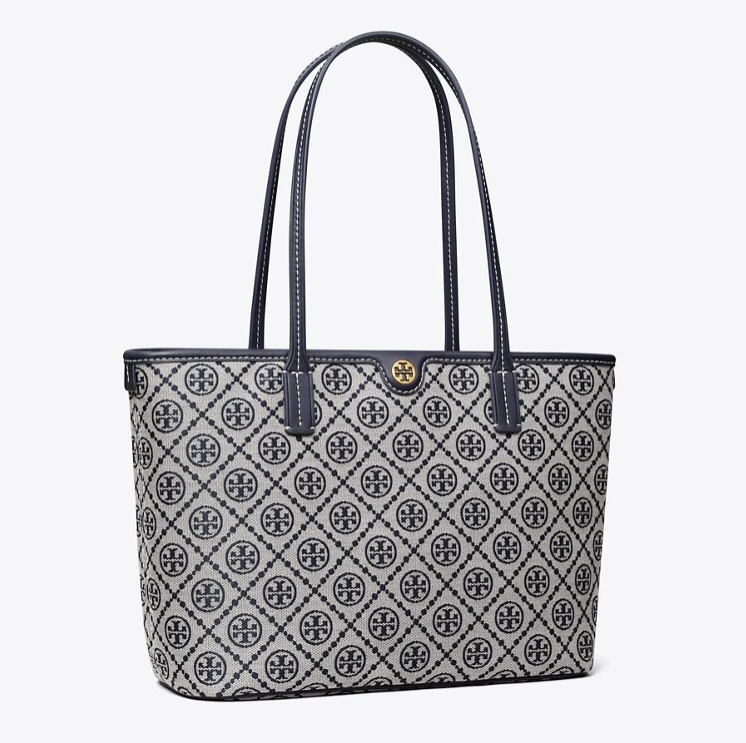 补货！Tory burch 小号 T MONOGRAM 拉链托特包