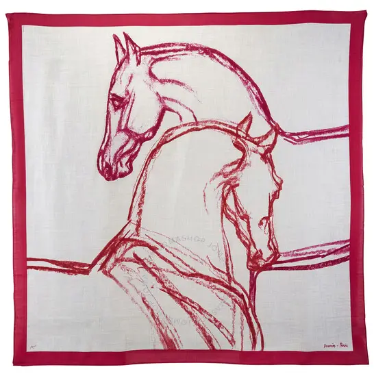 HERMES  Chevaux Au Pre 丝绸方形披肩