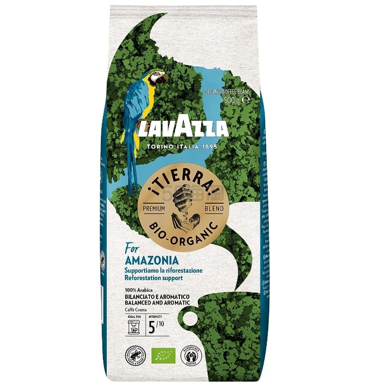 【含税直邮】LAVAZZA 拉瓦萨 Tierra!大地系列 中度烘焙有机咖啡豆 500g