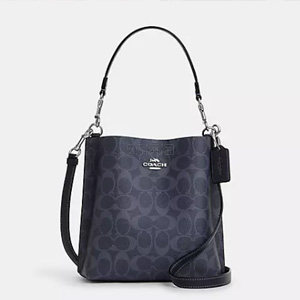 Coach 蔻驰 Mollie 22 午夜蓝老花水桶包