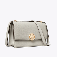 Tory burch MILLER 荔枝纹风琴包 灰色