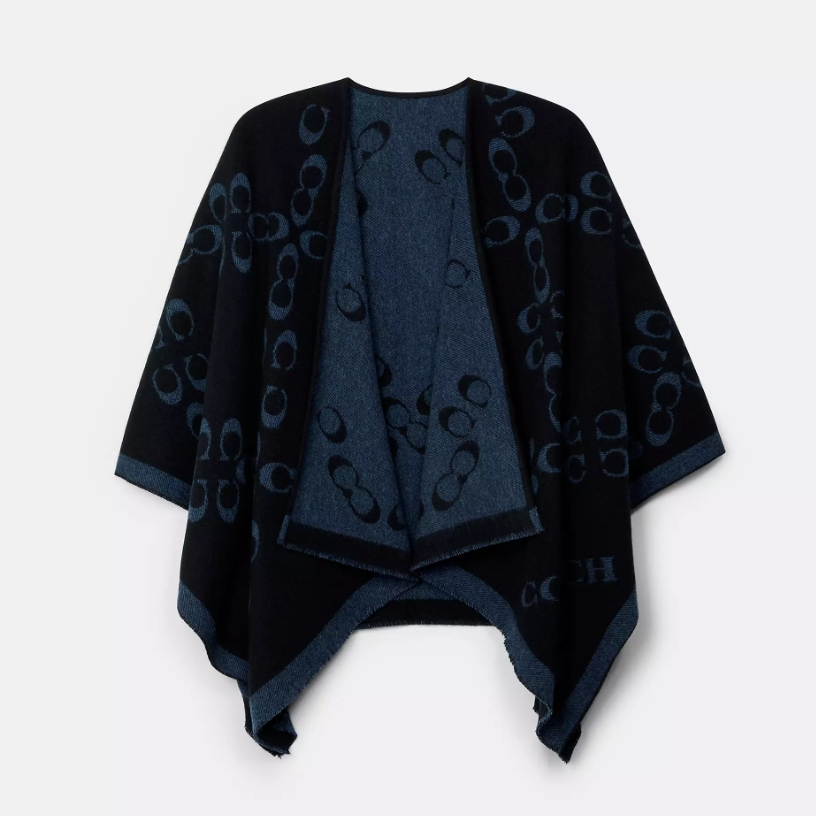 Coach 蔻驰 Signature Poncho 老花双面披肩