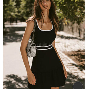 Karl Lagerfeld Paris Contrast-TrimA字连衣裙