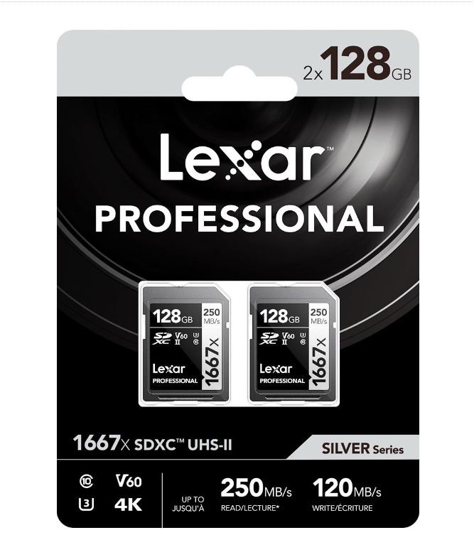Lexar SILVER 系列專業 1667x 128GB UHS-II SDXC 存儲卡