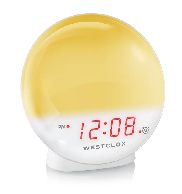 Westclox 5" 日出模拟闹钟 带数字LED显示和可调光夜灯