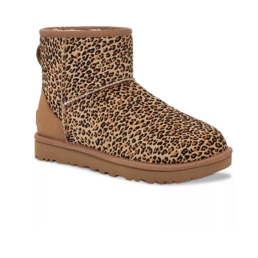 UGG® Classic Mini 女士豹纹雪地靴