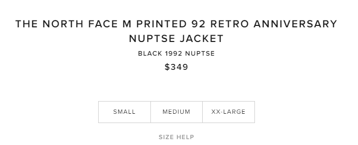 码全！北面 30 周年纪念款 92 羽绒服