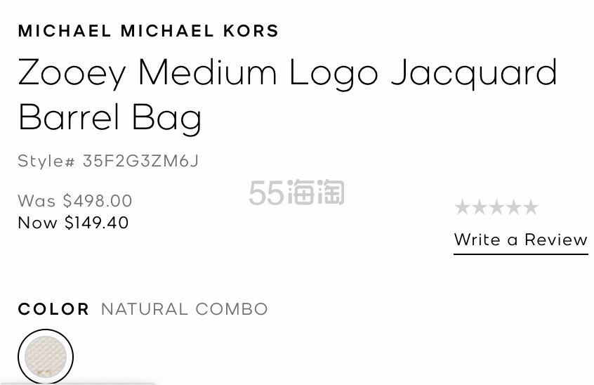 MICHAEL KORS 35F2G3ZM6J Zooey Medium Logo Jacquard Barrel Bag In