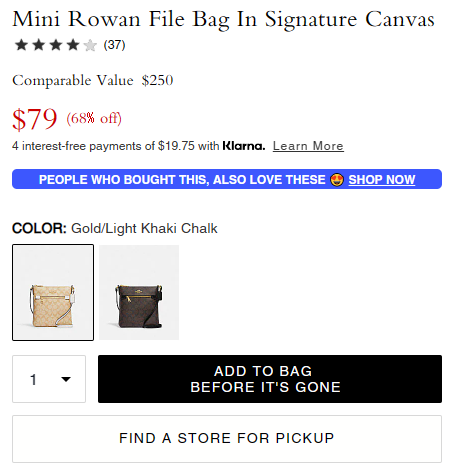 好价！COACH 蔻驰 Mini Rowan 公文包 奶茶色/深棕色