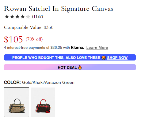 降价！Coach 蔻驰老花波士顿包 双色可选