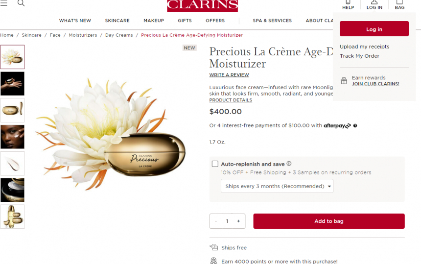 上新！Clarins Precious La Crème至臻凝時麵霜 50ml