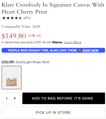 COACH 蔻驰 klare 情人节爱心樱桃限量款单肩包