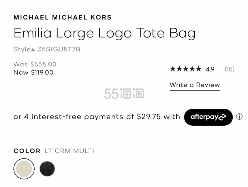 Michael Kors Emilia 大号老花托特包 双色