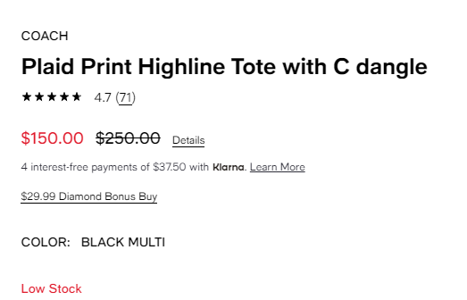 补货！COACH 蔻驰 格纹印花托特包