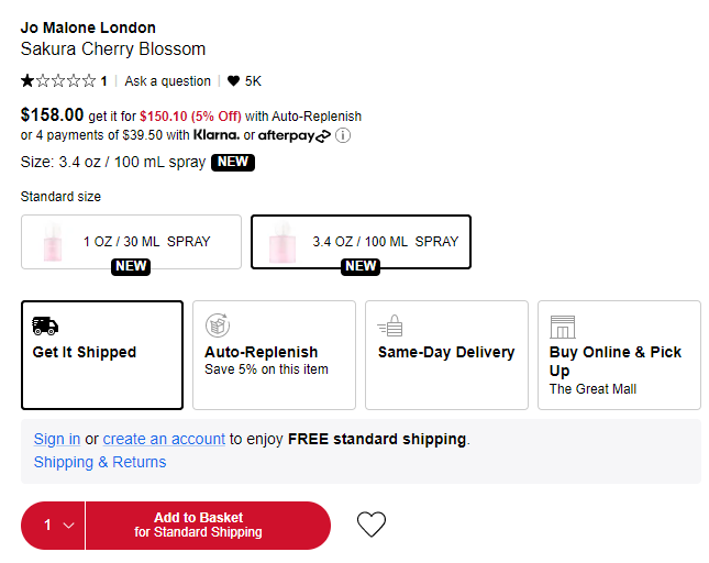 上新！Jo Malone 春日限定樱花香水 100ml