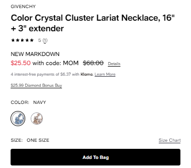 Givenchy 纪梵希蓝色水滴项链