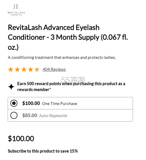 章小蕙亲推！RevitaLash 睫毛增长液 0.067 fl. oz.