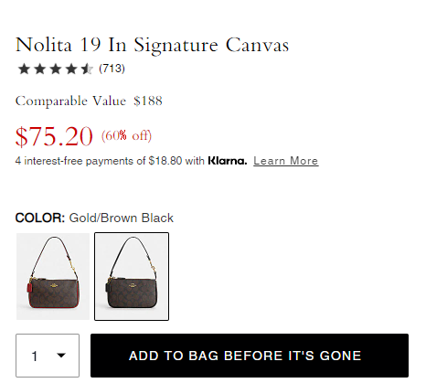 补货！Coach蔻驰 Nolita 19 经典老花麻将深棕色款手拿包