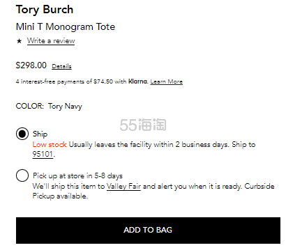补货！Tory Burch 汤丽柏琦 T Monogram 迷你托特包